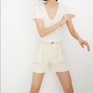 Madewell Rainbow-Stitched Canvas Chase Shorts
